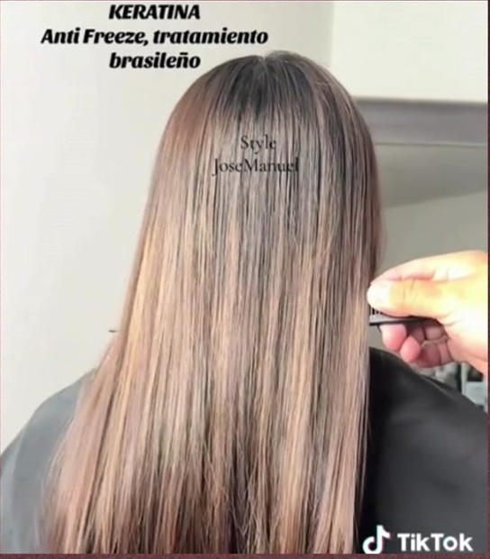 Smooth glossy hair after a keratin treatment by Jose Manuel